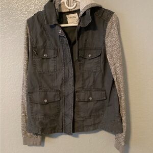 Mudd Gray and Black Hooded Jacket